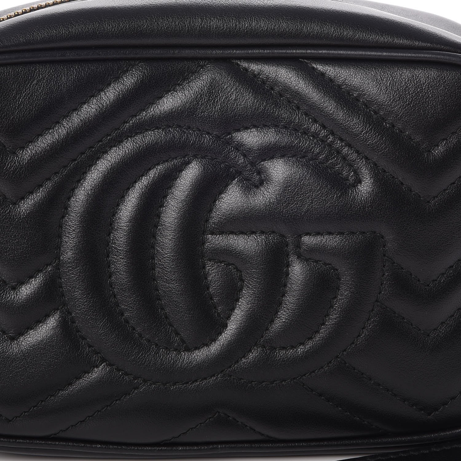 Gucci Calfskin Matelasse Mini GG Marmont Chain Shoulder Bag Black 8 of 10