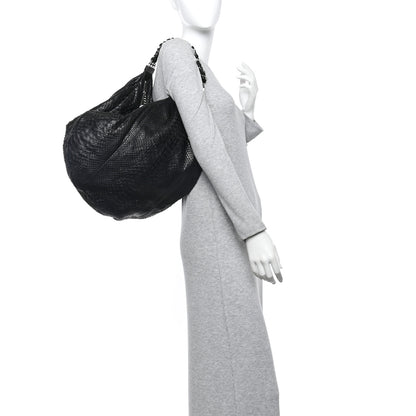 Chanel Snakeskin Rock and Chain Hobo Black 3 of 12