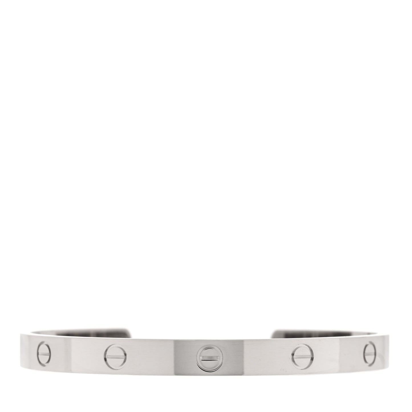 18K White Gold LOVE Cuff Bracelet 20