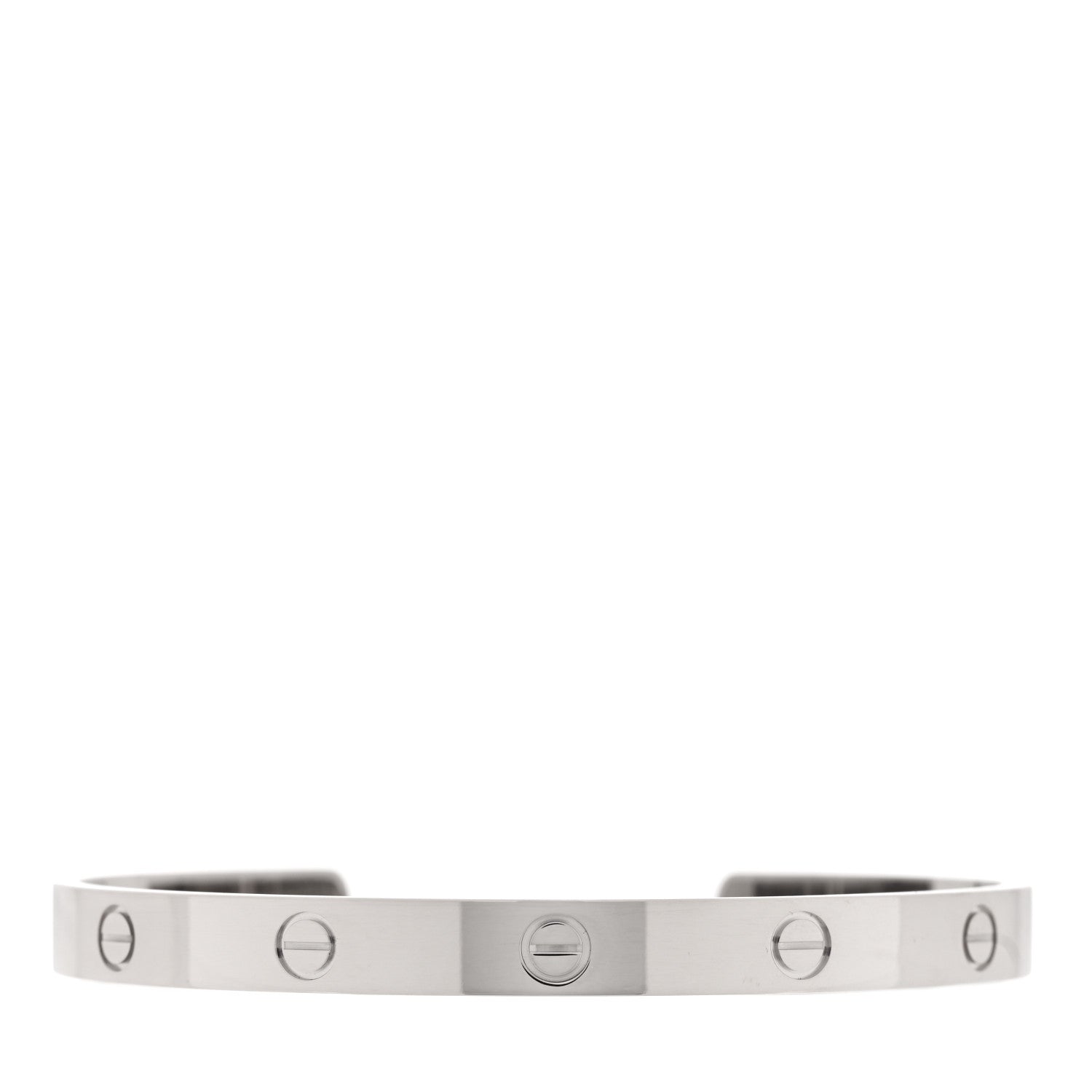 Cartier 18K White Gold LOVE Cuff Bracelet 20 1 of 4