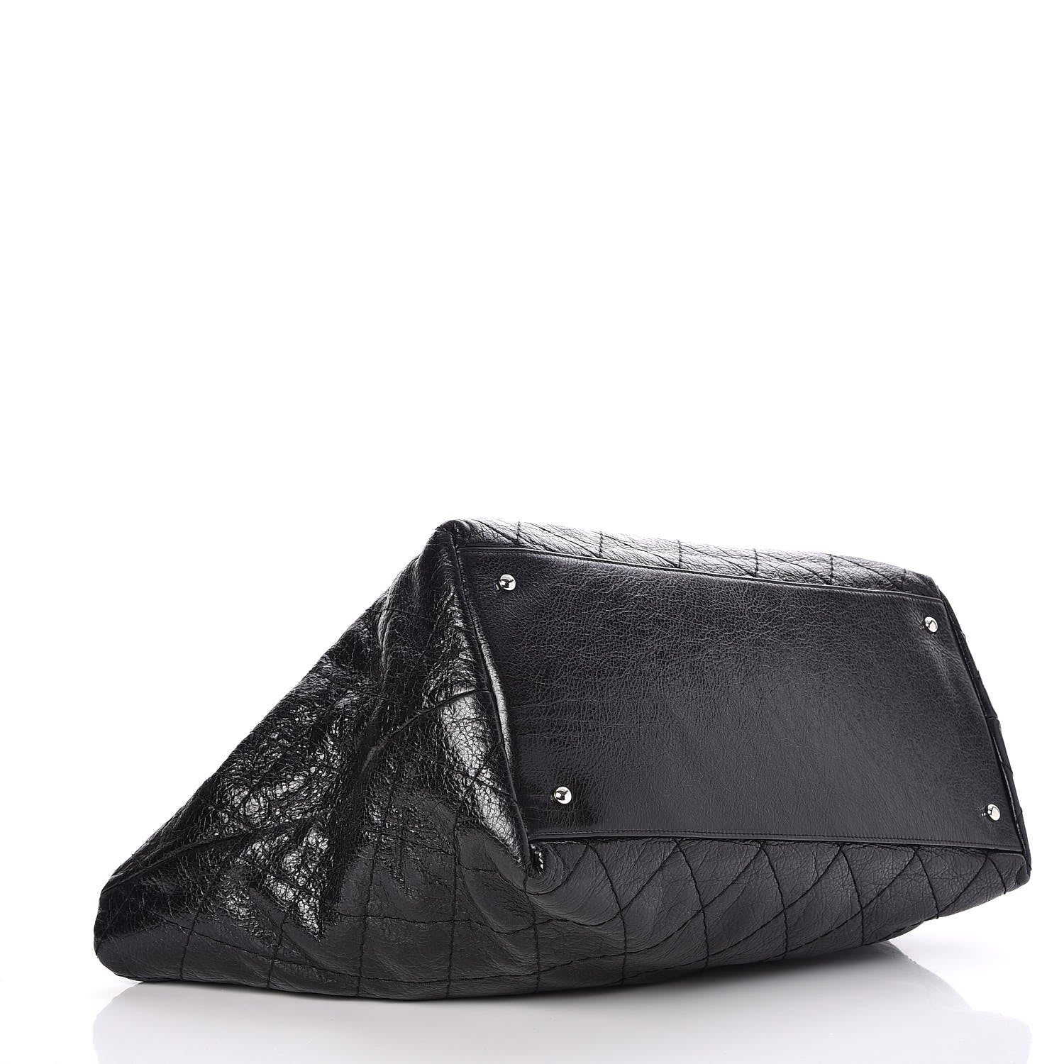 Chanel Glazed Calfskin XL On The Road Tote Black 4 of 7