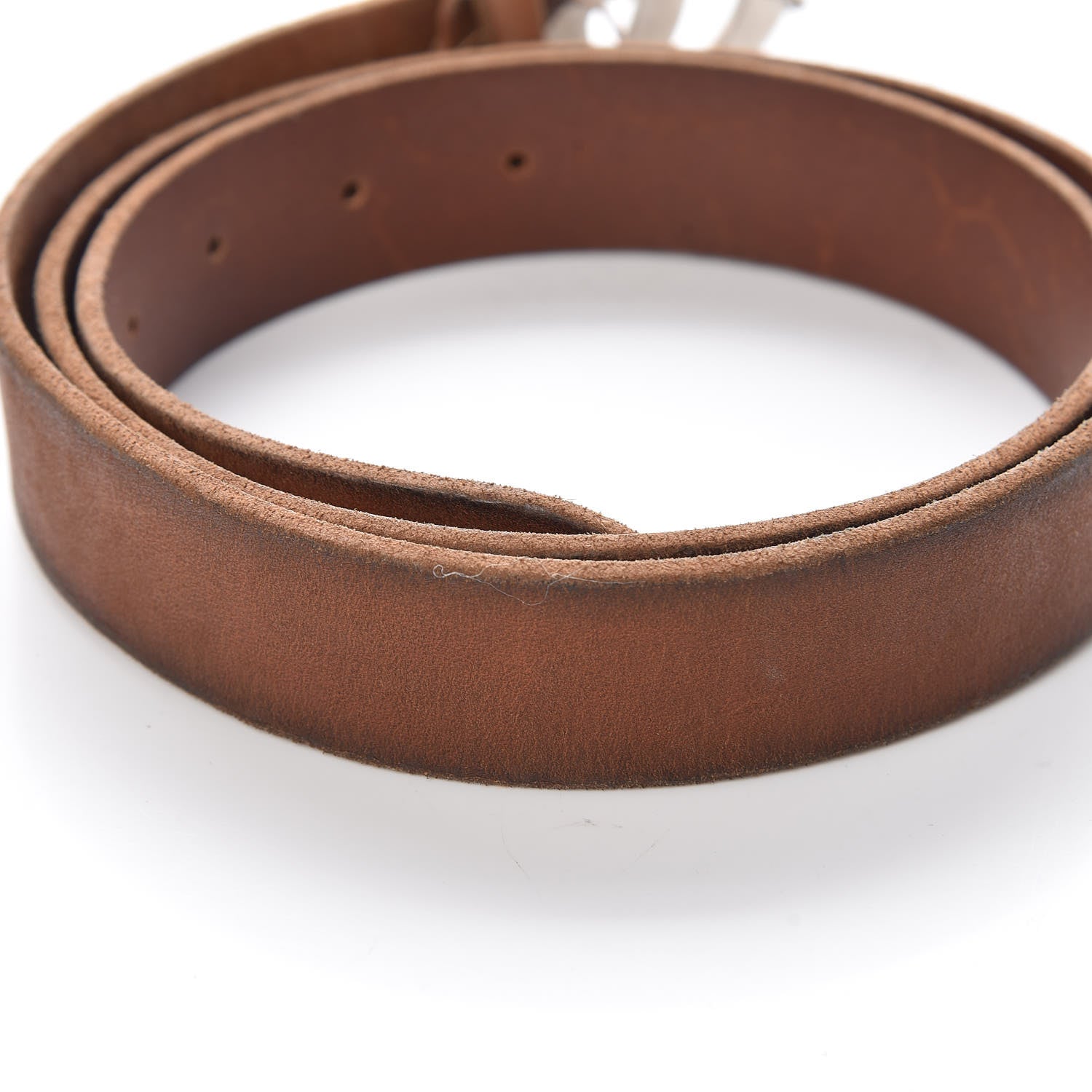 Gucci Cuoio Toscano Nickel Double Double G 30mm Belt 95 38 Cuir 8 of 9