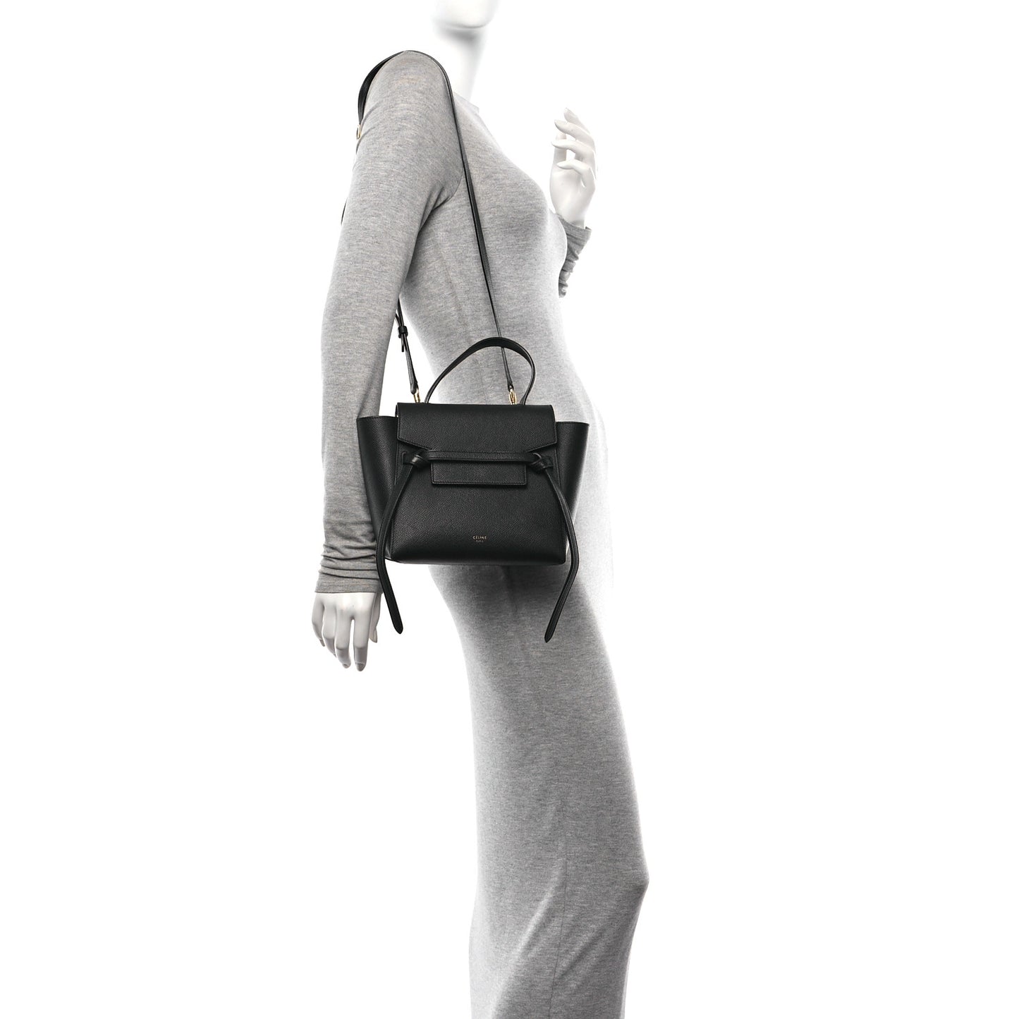 Grained Calfskin Nano Belt Bag Black
