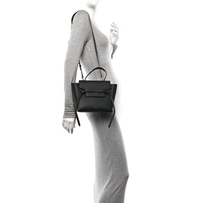 Celine Grained Calfskin Nano Belt Bag Black 2 of 11