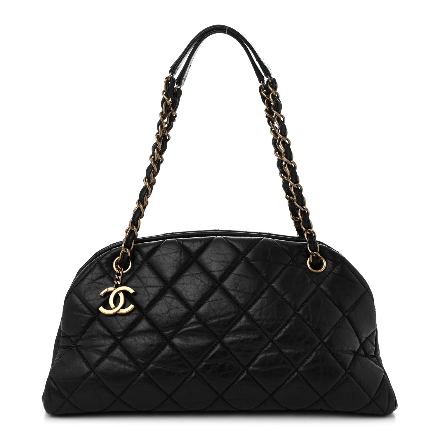 Chanel Aged Calfskin Medium Just Mademoiselle Bowling Bag  Black 1 of 11