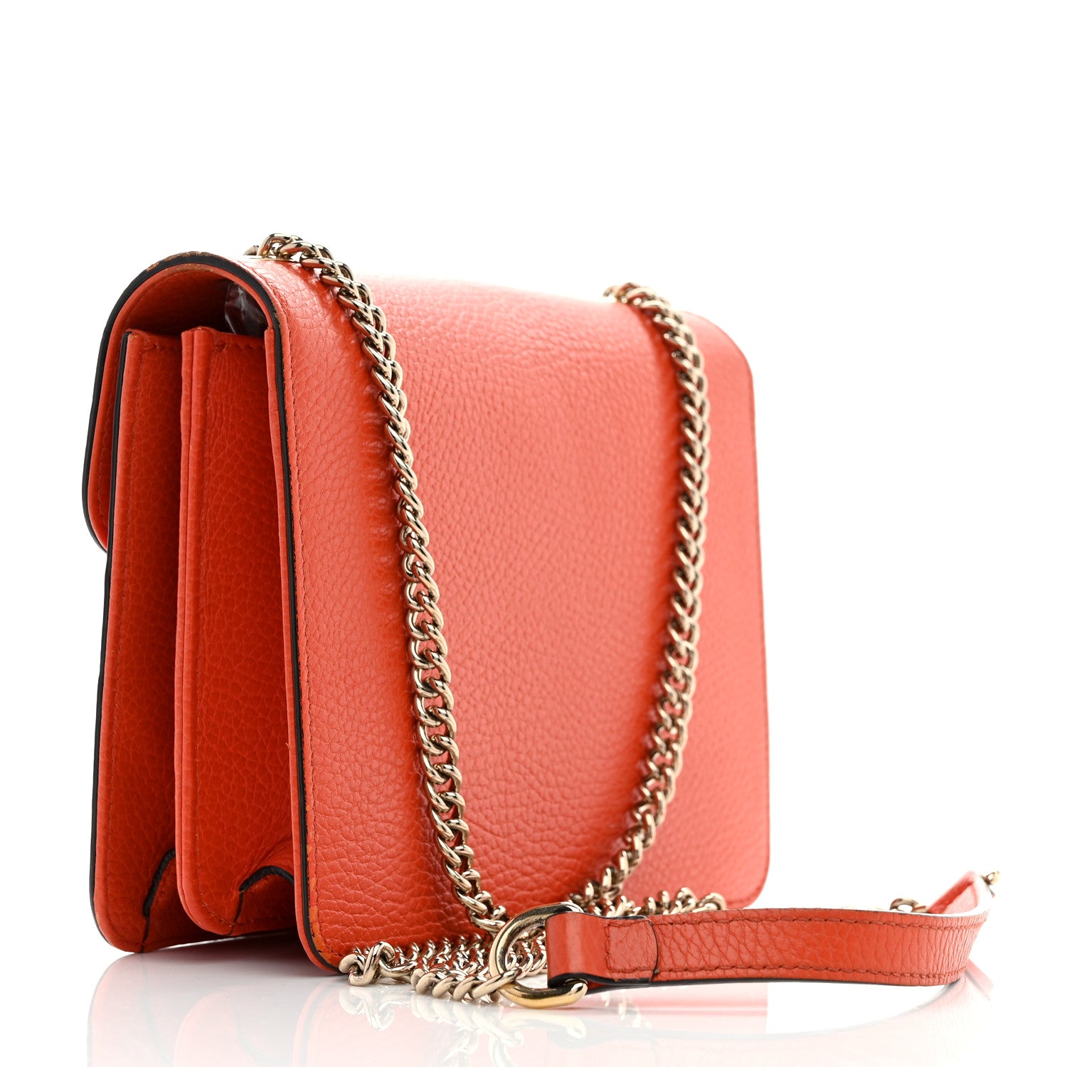Gucci Dollar Calfskin Small Interlocking G Shoulder Bag Sun Orange 2 of 11