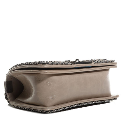 Chanel Calfskin Small Boy Chained Flap Beige 4 of 9