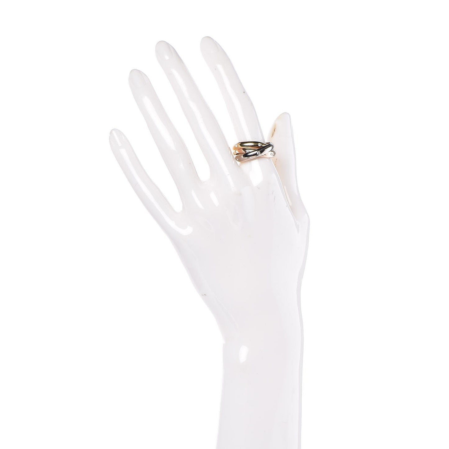 18K Pink Yellow White Gold Diamond Trinity Ring 54 7
