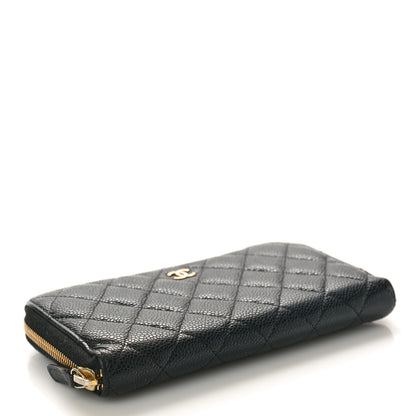 Chanel Caviar Quilted Large Gusset Zip Around Wallet Black 4 of 11
