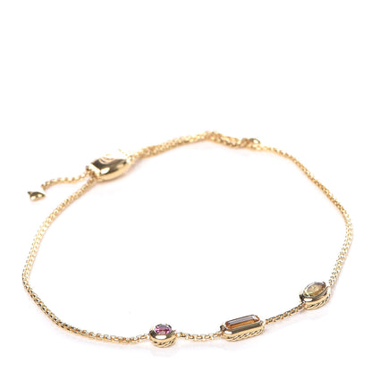 David Yurman 18K Yellow Gold Citrine Yellow Beryl Pink Tourmaline Novella Chain Bracelet 1 of 5