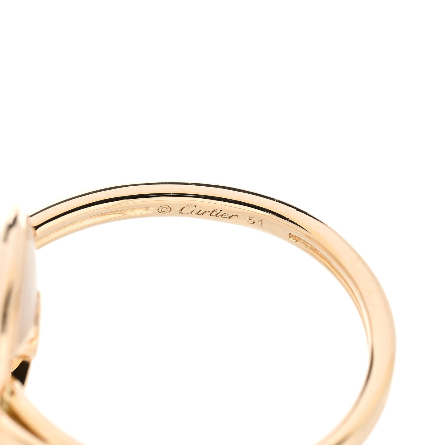 18K Yellow Gold Diamond Mother of Pearl Amulette de Cartier Ring 51 5.75