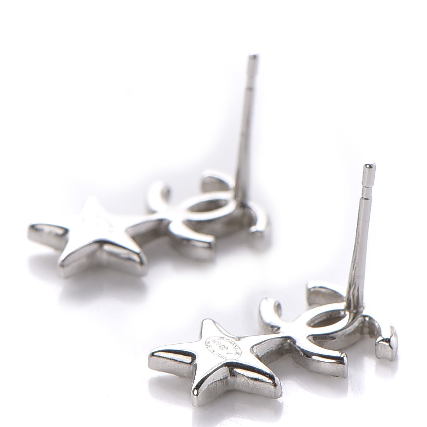 Crystal CC Star Earrings Silver