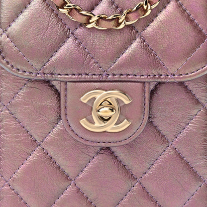 Chanel Iridescent Lambskin Quilted CC Phone Holder Purple 9 of 11