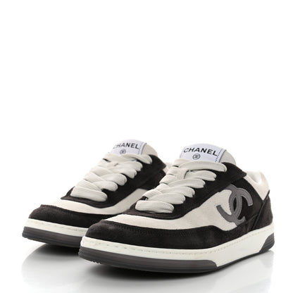 Chanel Fabric Womens Logo Sneakers 36 Black White 3 of 9
