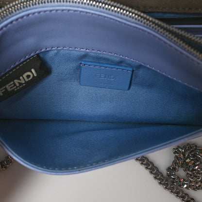 Fendi Vitello Liberty Studded Tube Wallet On Chain Azzurro Sky Multicolor 5 of 7