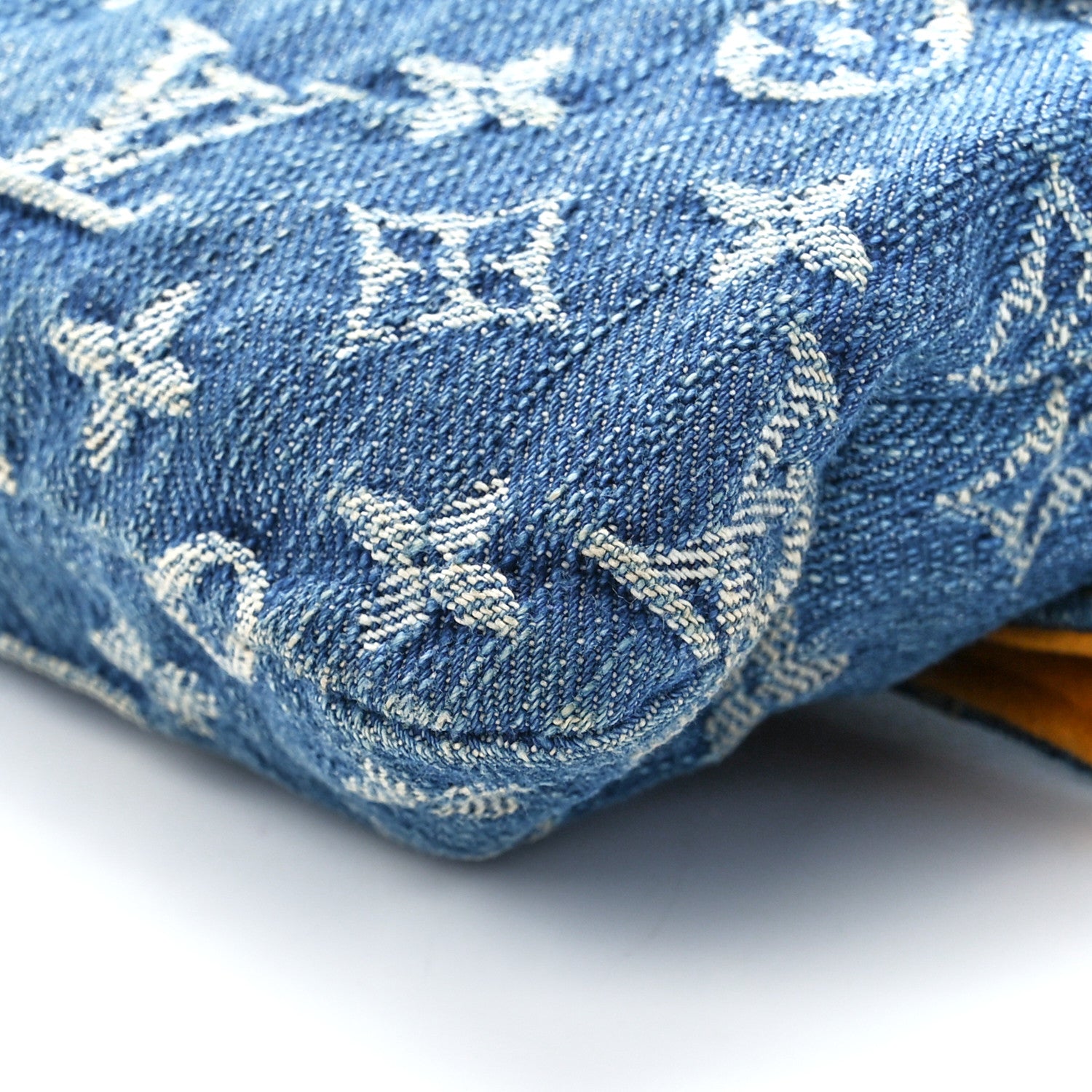 Louis Vuitton Monogram Denim Pochette Plat Clutch Blue 10 of 10