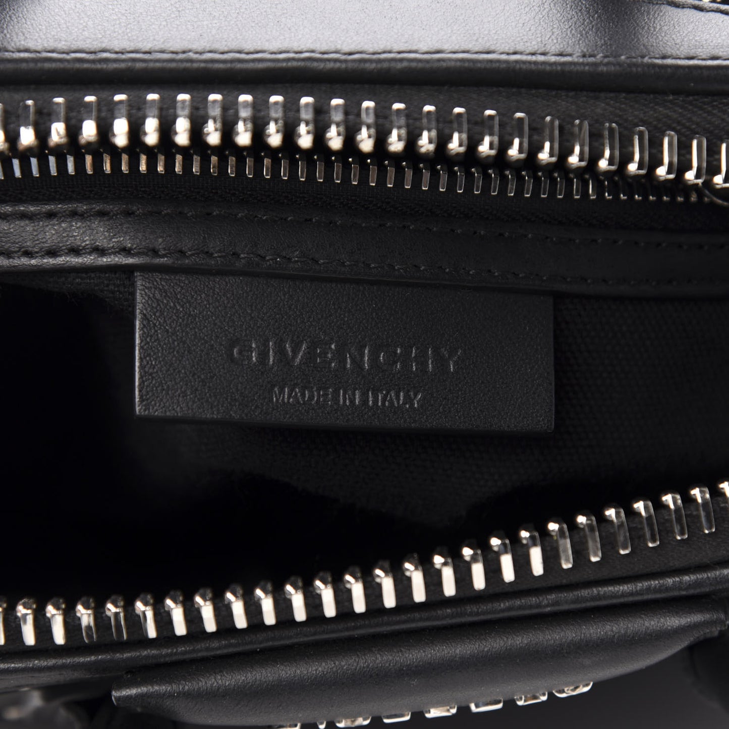 Calfskin Suede Mini Studded Chevron Antigona Black