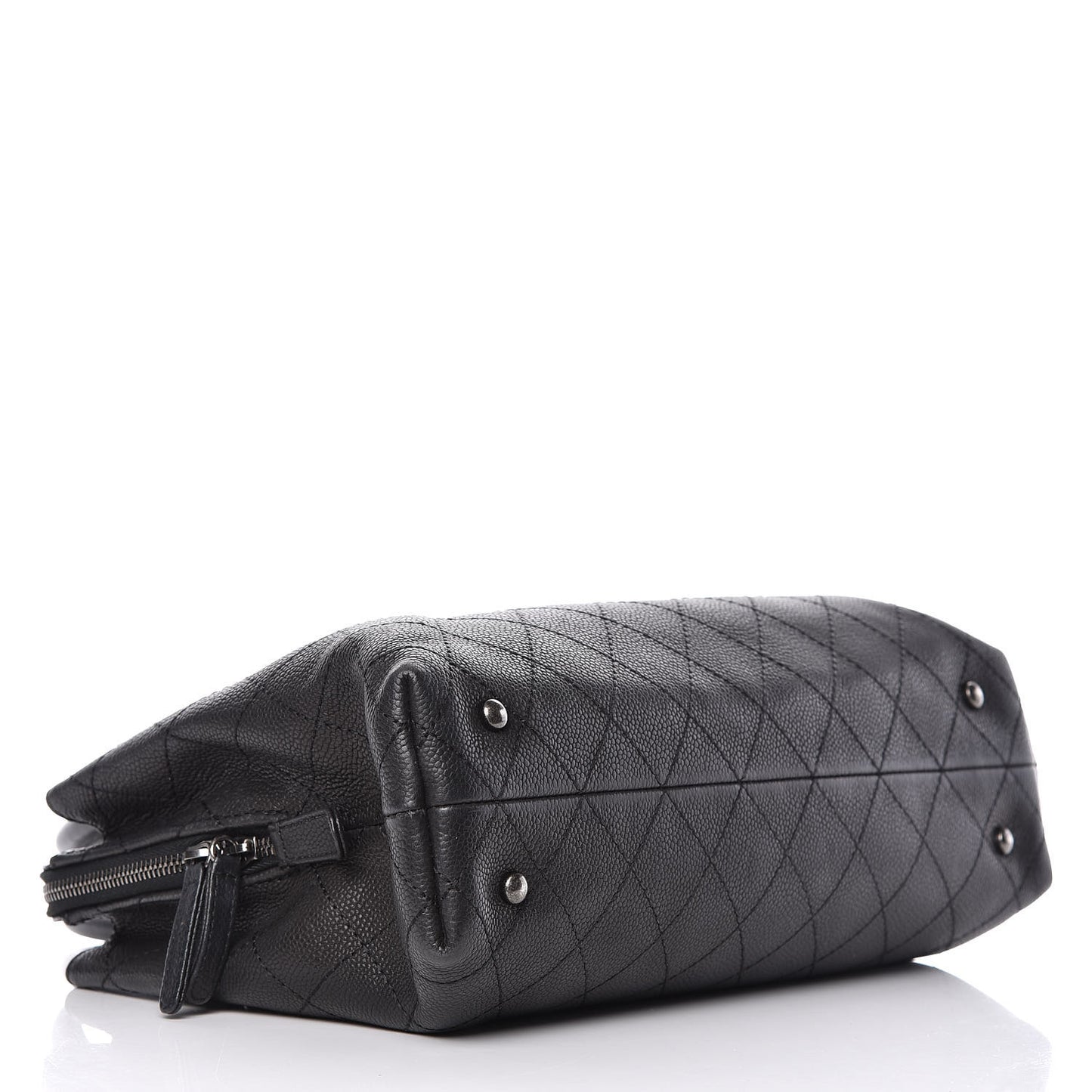 Grained Vegetal Calfskin Small Urban Shopping Tote Black
