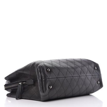 Chanel Grained Vegetal Calfskin Small Urban Shopping Tote Black 4 of 11
