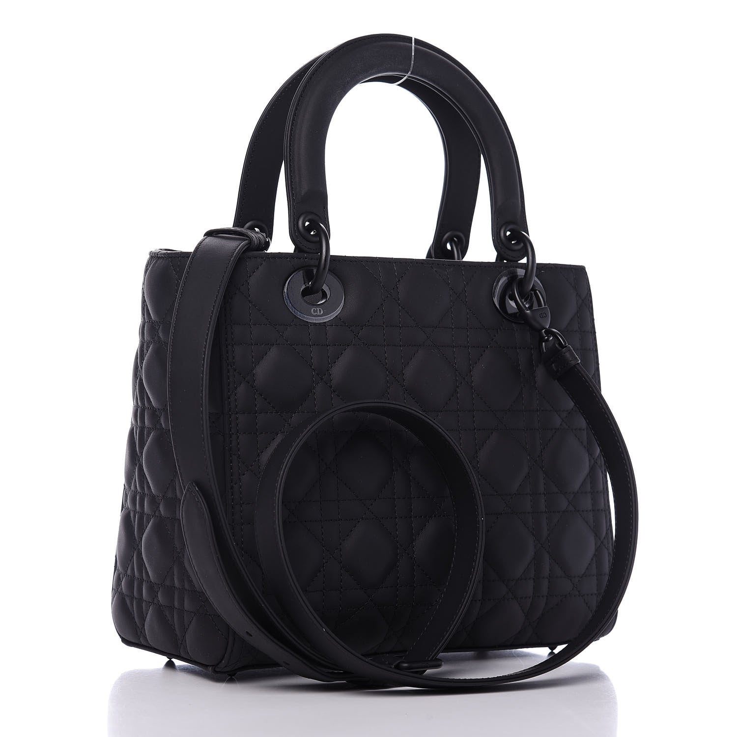 Christian Dior Ultra Matte Calfskin Cannage Medium Lady Dior Black 4 of 11