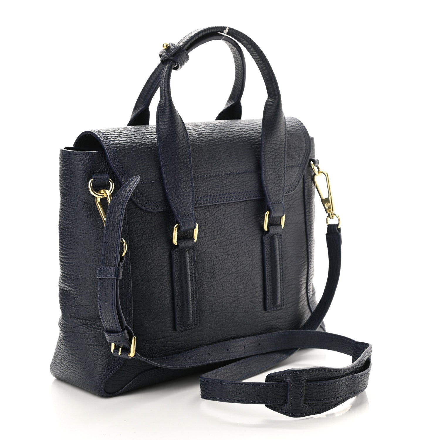 3.1 Phillip Lim Textured Calfskin Medium Pashli Satchel Ink 3 of 7