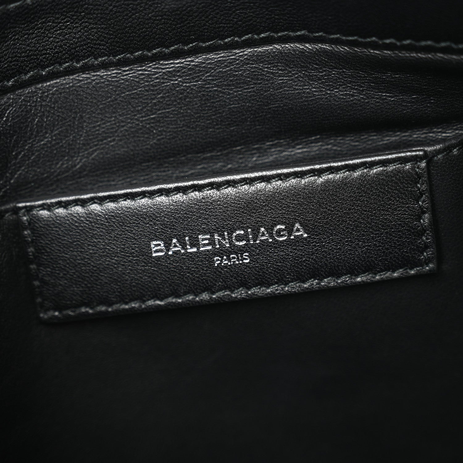 Balenciaga Sheepskin Shearling Contrasted Logo Large Zip Pouch Black 6 of 8