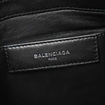 Balenciaga Sheepskin Shearling Contrasted Logo Large Zip Pouch Black 6 of 8