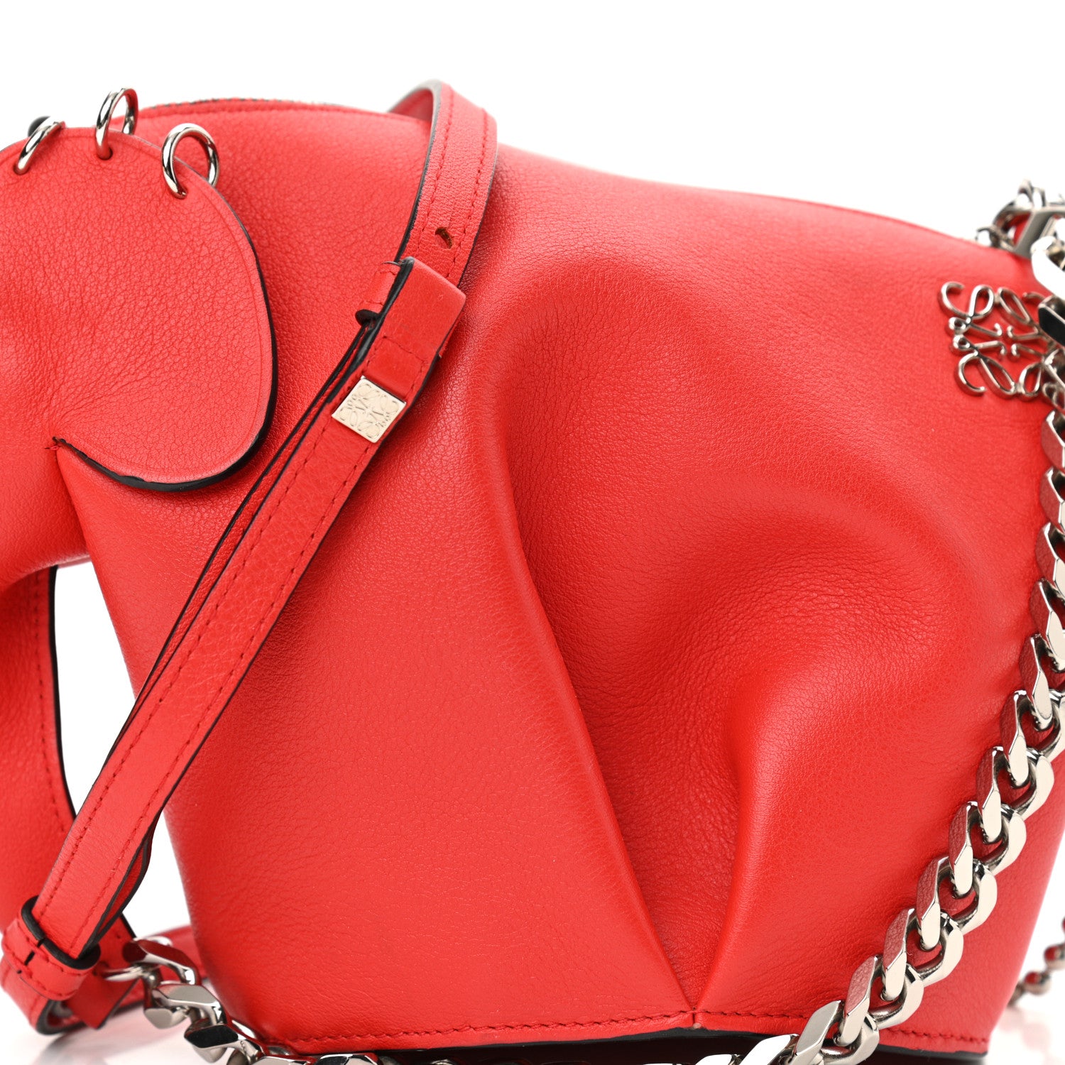 Loewe Calfskin Mini Punk Elephant Crossbody Bag Scarlet Red 8 of 10