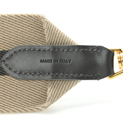 Celine Textile Calfskin Striped Short Strap Natural Grey 5 of 6