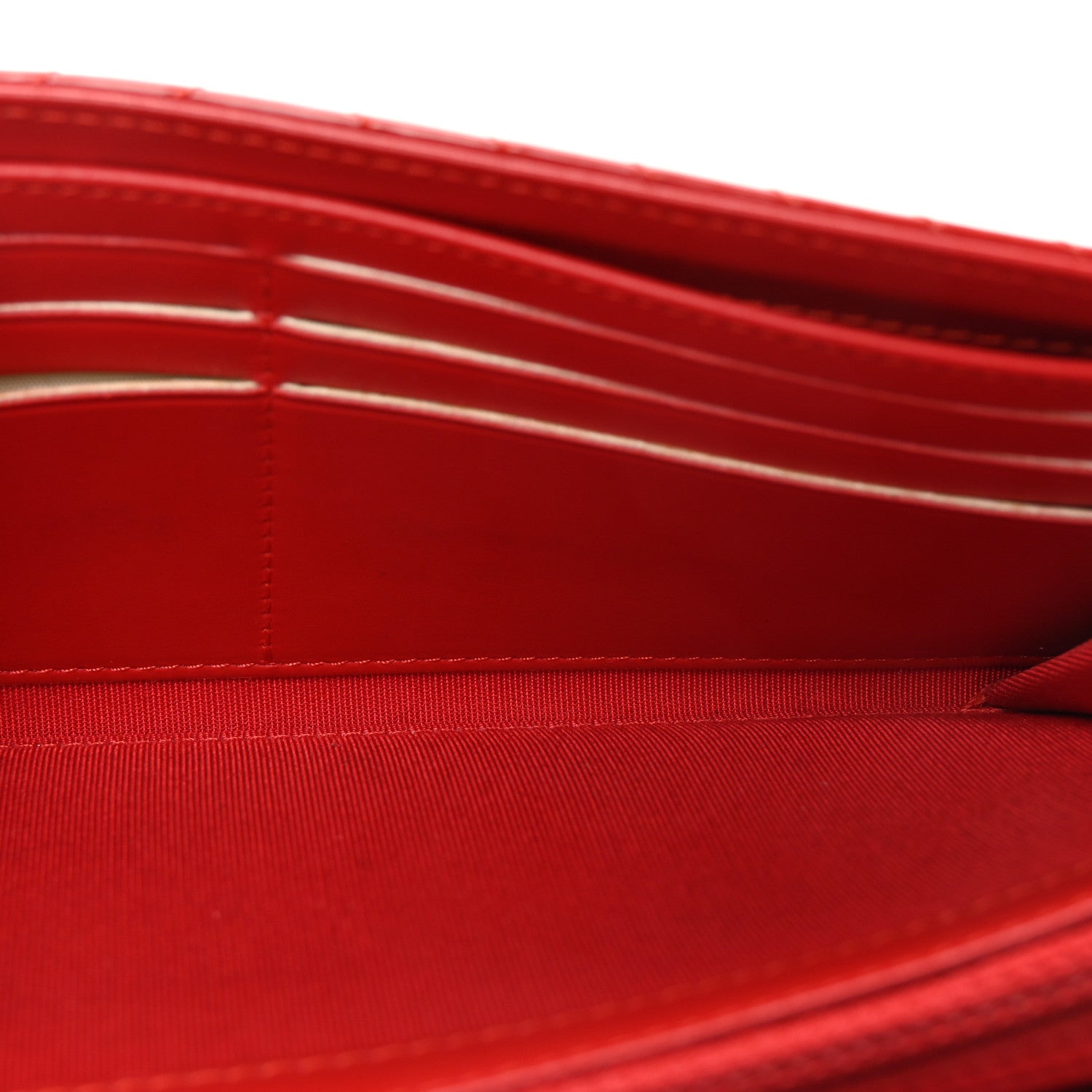 Chanel Patent Chevron Quilted Large Gusset Flap Wallet Red 5 of 8