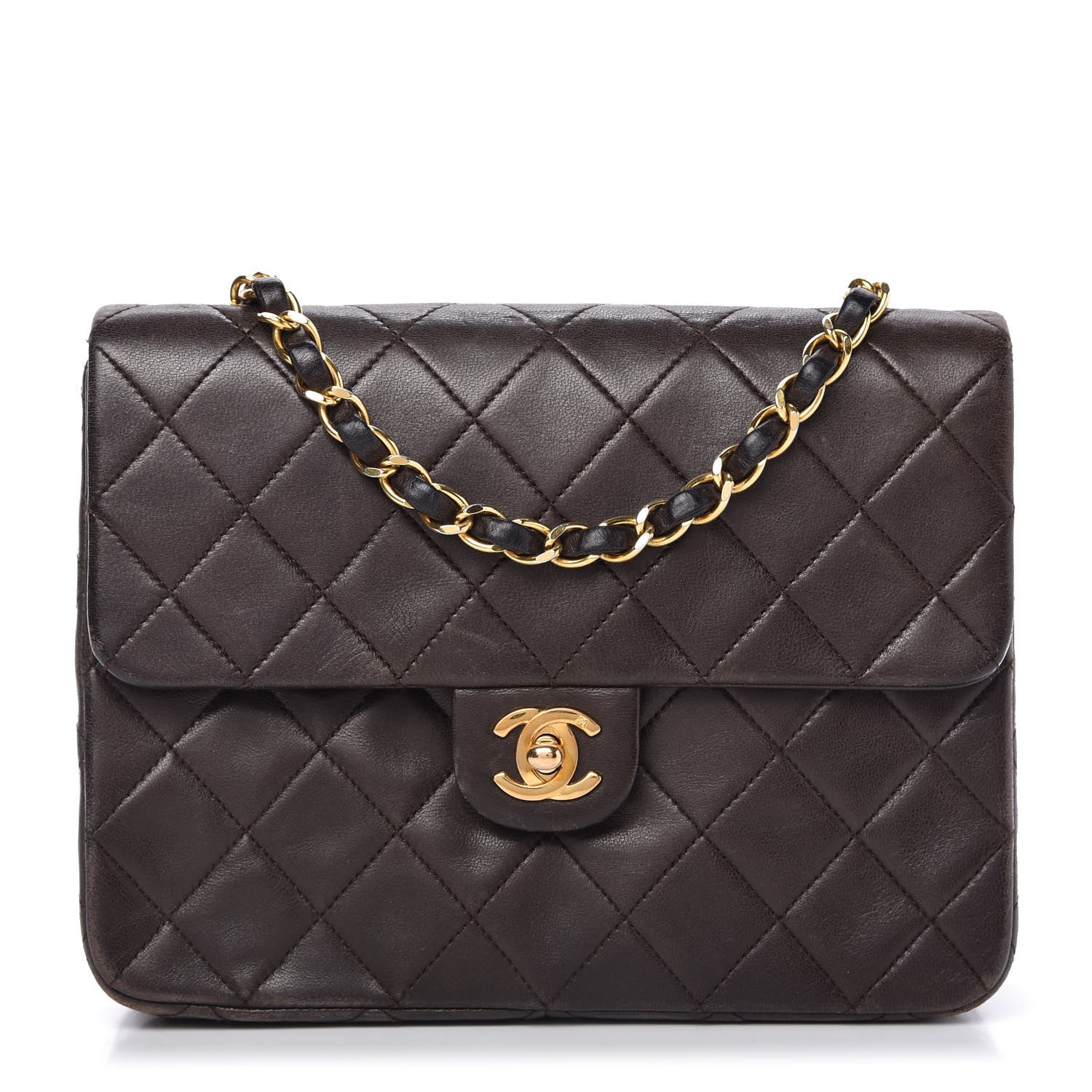 Chanel Lambskin Quilted Small Single Flap Brown 1 of 11