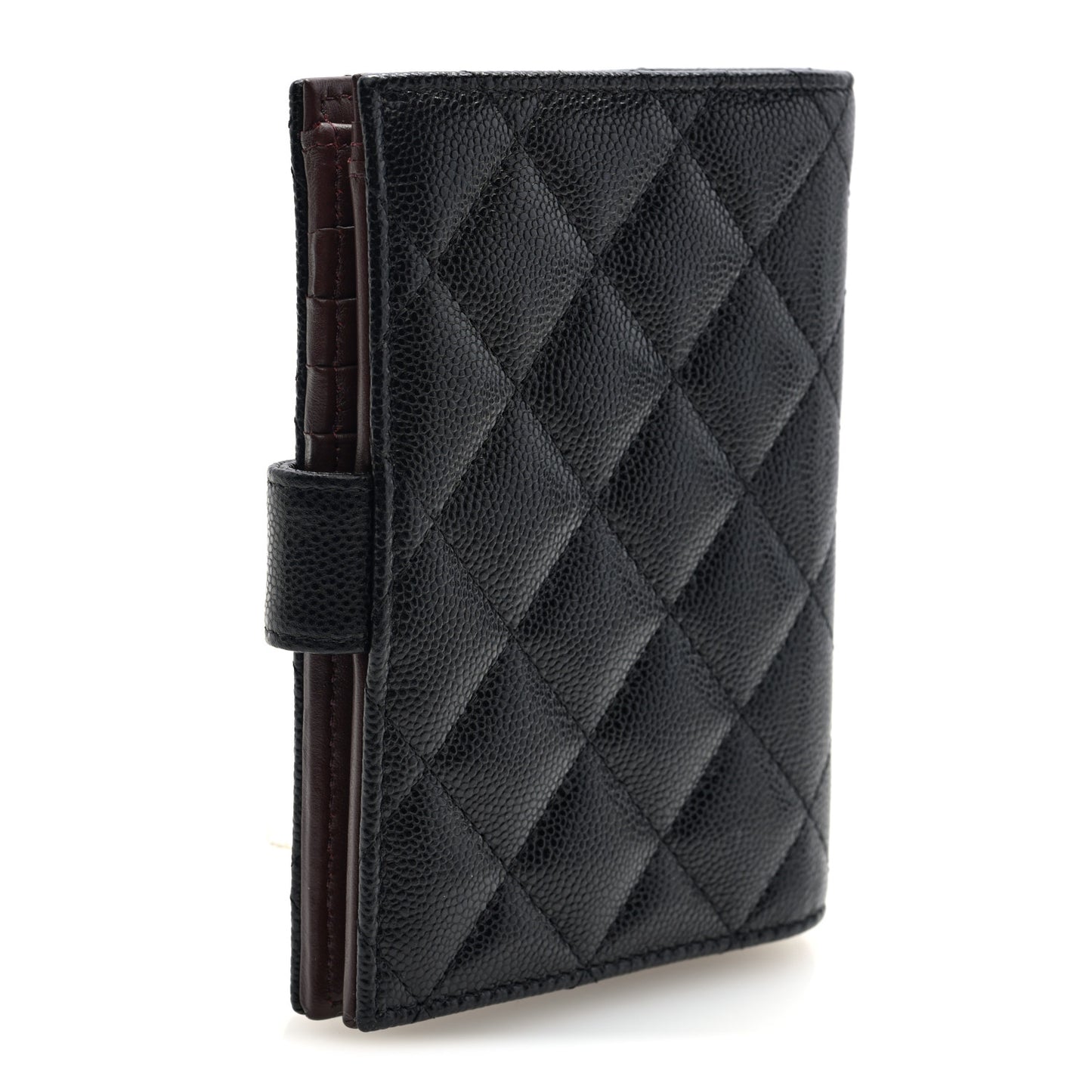 Caviar Quilted Passport Holder Black