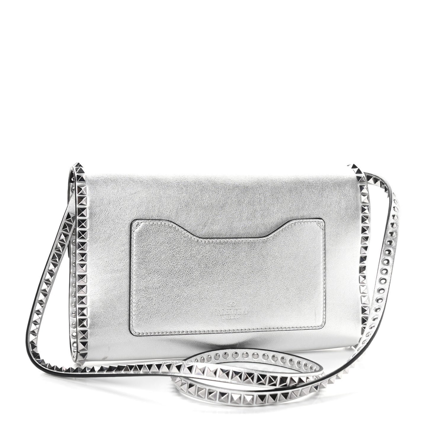 Vitello Rockstud No Limit Shoulder Bag Silver