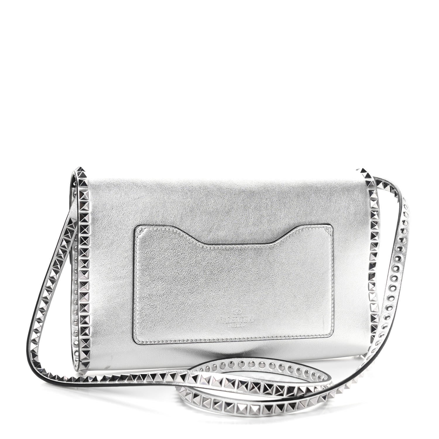 Valentino Garavani Vitello Rockstud No Limit Shoulder Bag Silver 3 of 14