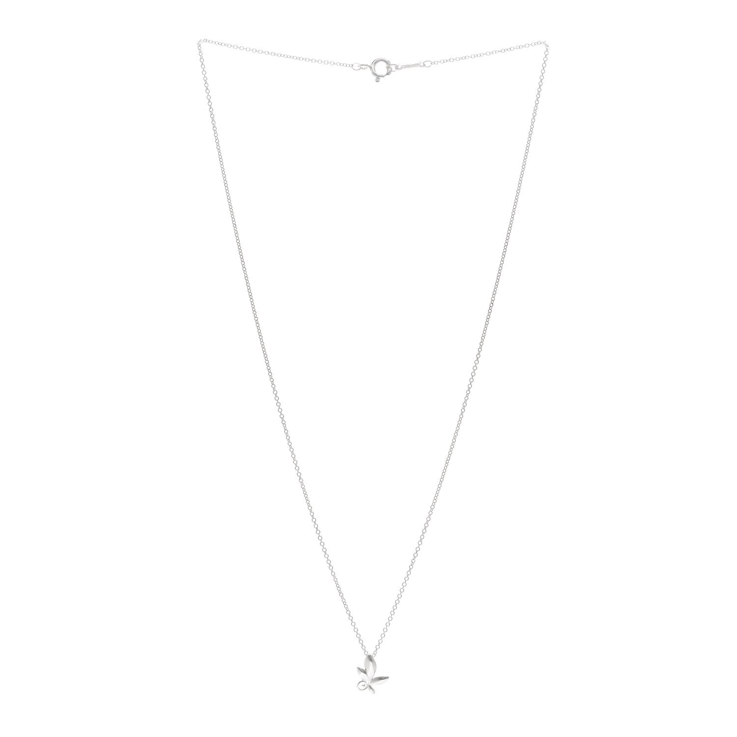 Tiffany Sterling Silver Paloma Picasso Olive Leaf Pendant Necklace 3 of 4