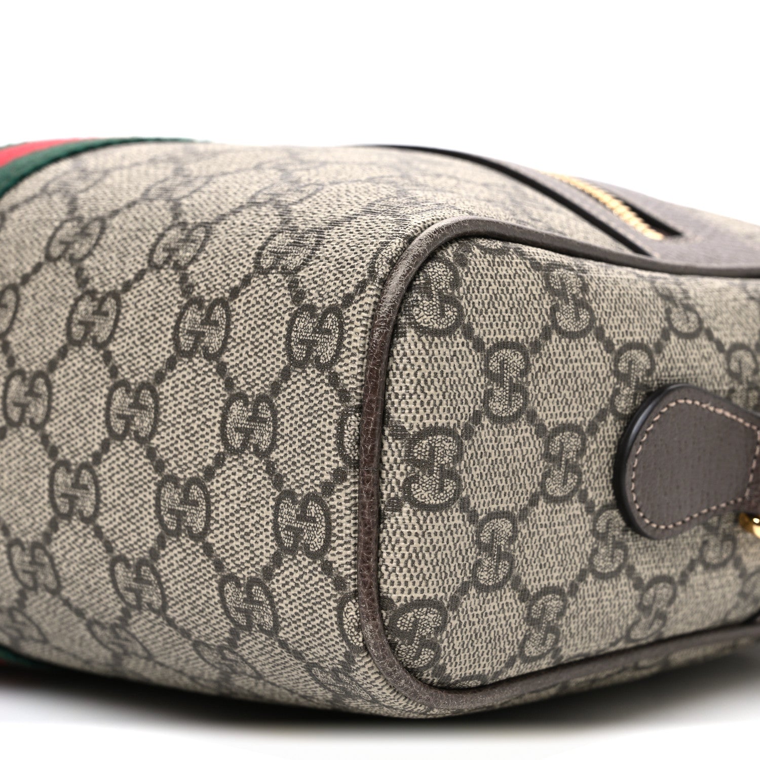 Gucci GG Supreme Monogram Web Small Ophidia Shoulder Bag Brown