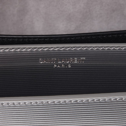 Saint Laurent Specchio Calfskin Striped Medium Monogram Sunset Dark Silver 4 of 7