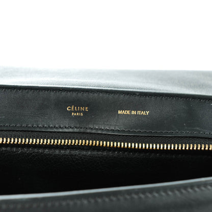 Celine Crocodile Embossed Calfskin Medium Trapeze Black 6 of 7