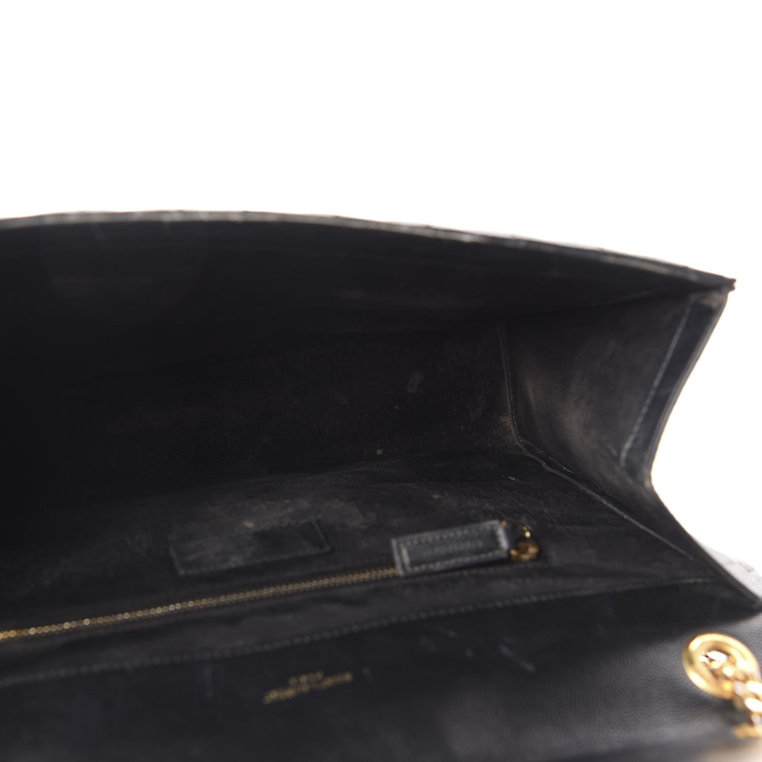 Saint Laurent Grain De Poudre Matelasse Chevron Large Monogram Satchel Black 14 of 17