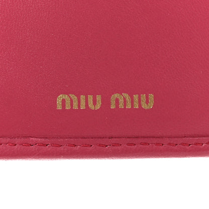 Miu Miu Nappa Matelasse Flap Tri-Fold Wallet Geranio 7 of 14