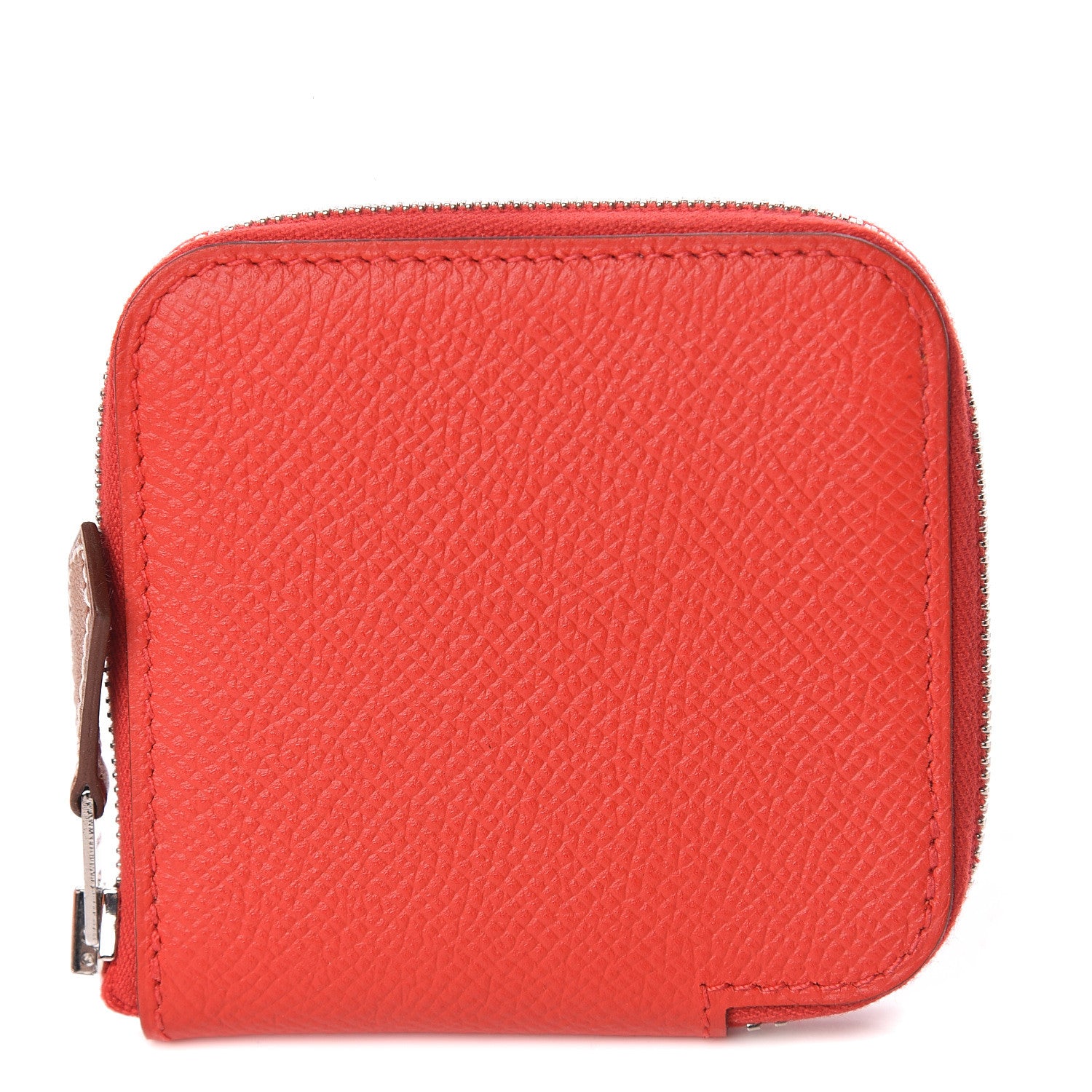 Hermes Epsom Silk'In Coin Purse Rouge de Coeur Bleu du Nord 1 of 8