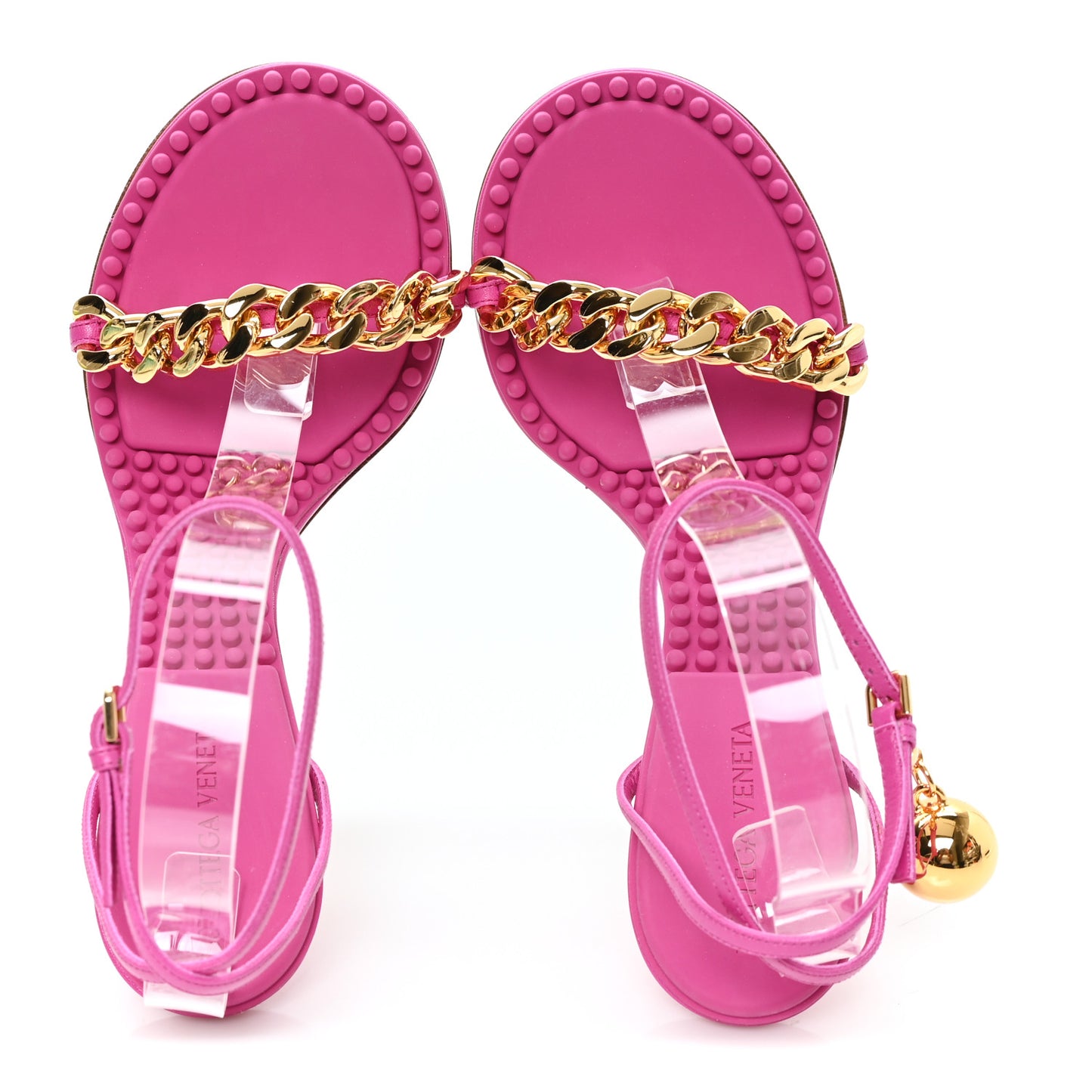 Lambskin Dot 90mm Sandals 39.5 Hollyhock
