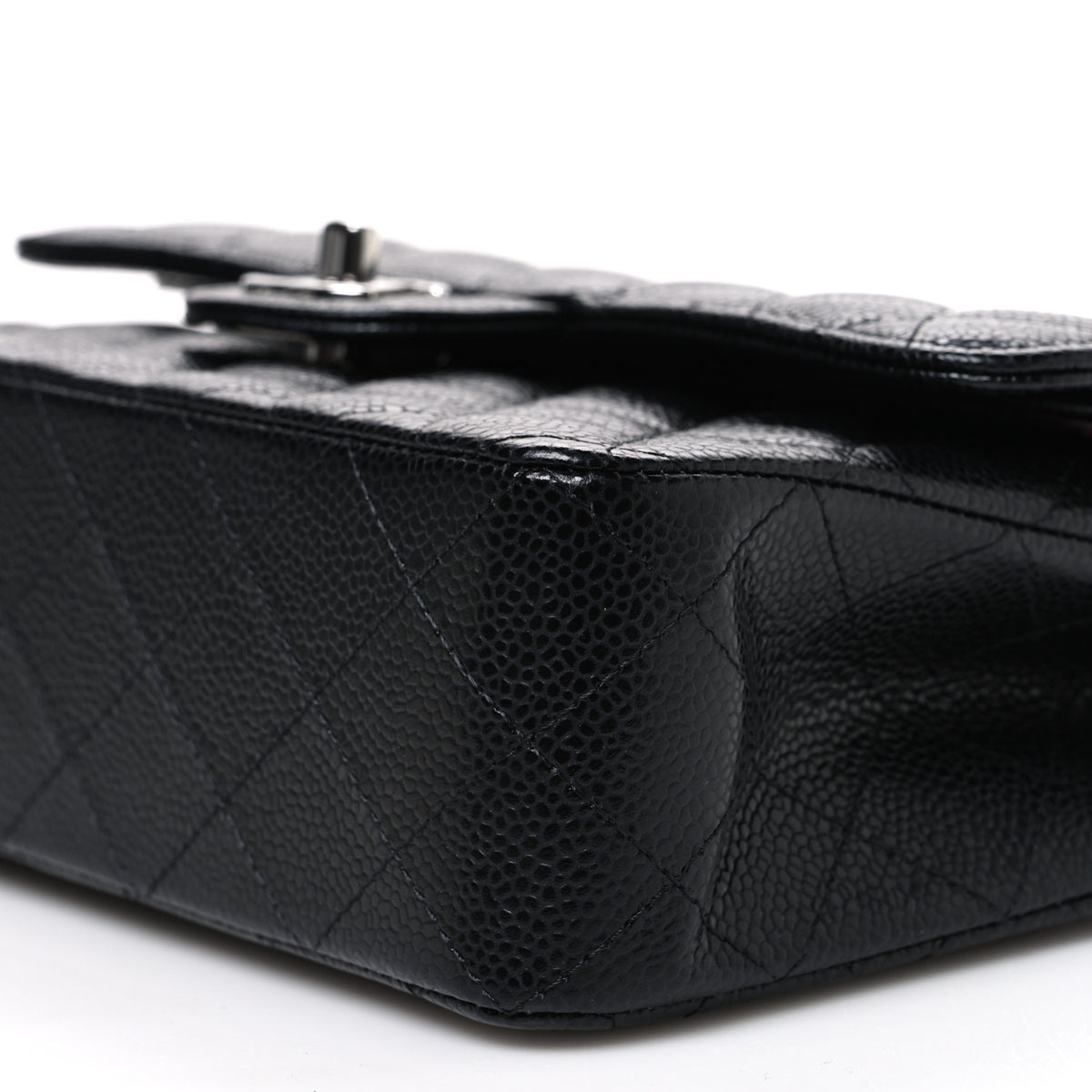 Caviar Quilted Small Double Flap Black
