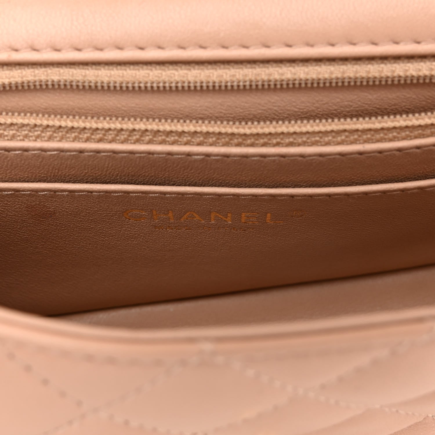 Chanel Lambskin Quilted Mini Rectangular Flap Beige 6 of 10