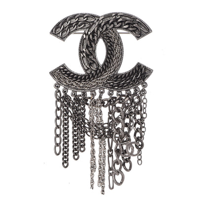 Chanel Ruthenium Chain Fringe CC Brooch 1 of 6