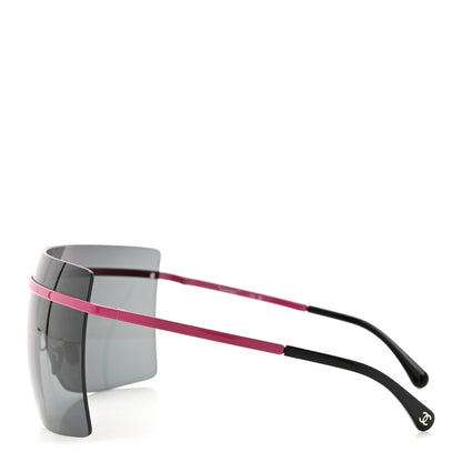 Chanel Metal Graphic Lines Shield Sunglasses 71586 Pink 3 of 8