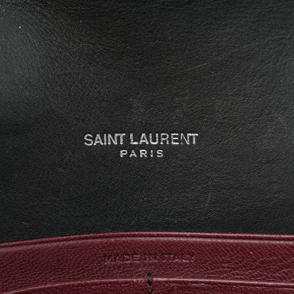 Saint Laurent Calfskin Lizard Embossed Monogram Cassandra Chain Wallet Black 6 of 13