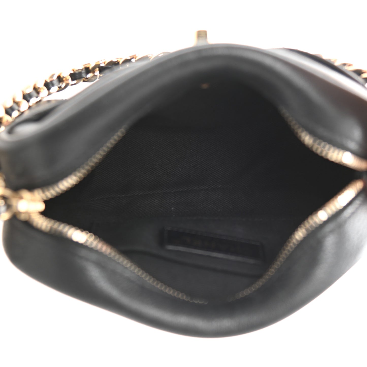 Goatskin Quilted Small Casual Trip Camera Case Black