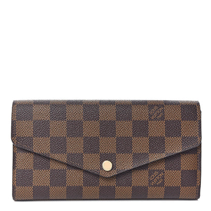 Louis Vuitton Damier Ebene Sarah Wallet NM Rose Ballerine 1 of 7