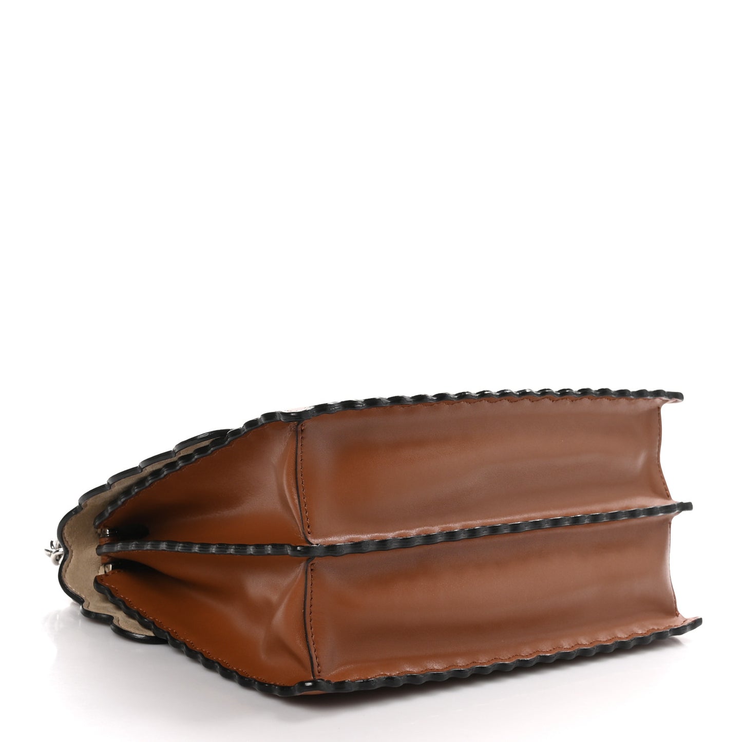 Vitello Liberty Scalloped Studded Kan I Shoulder Bag Caramello
